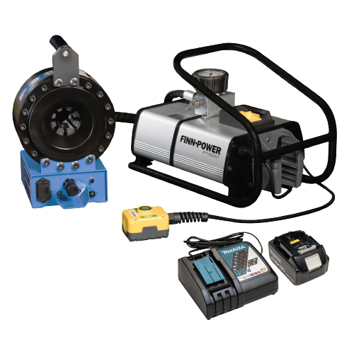 18V accu-slangenpers. Kracht: 800kN. Bereik: 10-45mm. Voor slangen tot 1"